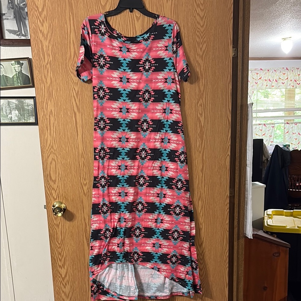 Crazy Train Pink and Black High Low Dress
